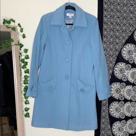 baby blue trench coat